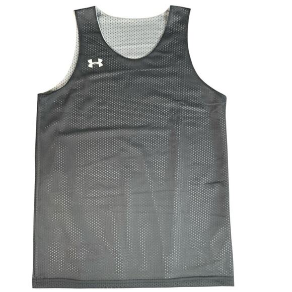 Under Armour UA Reversible Mesh Team 2-Ply Basketball Jersey White Gray Y-LG - Picture 1 of 9